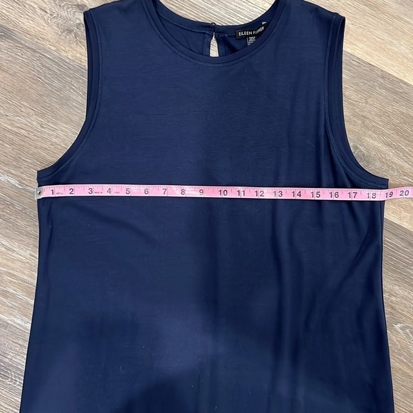 Eileen Fisher navy blue midi length tank dress size Medium - Picture 10 of 12